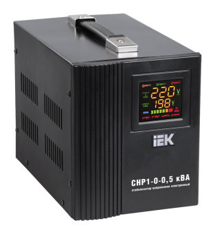 Стабилизатор напряжения IEK Home 0.5кВА однофазный черный (IVS20-1-00500) - купить недорого с доставкой в интернет-магазине