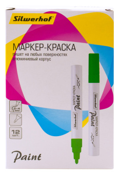 Маркер лаковый Silwerhof Paint круг. пулевидный пиш. наконечник 2-4мм металический корпус зеленый коробка картонная - купить недорого с доставкой в интернет-магазине