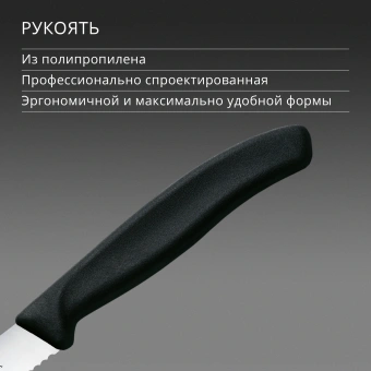 Нож кухонный Victorinox Swiss Classic 6.7233 стальной универсальный для стейка/пиццы лезв.110мм серрейт. заточка черный - купить недорого с доставкой в интернет-магазине