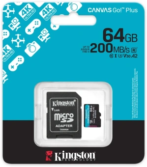 Флеш карта microSDXC 64GB Kingston SDCG4/64GB Canvas Go! Plus V10 A2 + adapter - купить недорого с доставкой в интернет-магазине