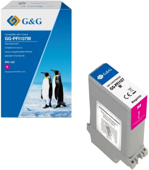Картридж струйный G&G GG-PFI107M PFI-107 M пурпурный (130мл) для Canon imageProGRAF iPF670/680/685/770/780/785 - купить недорого с доставкой в интернет-магазине