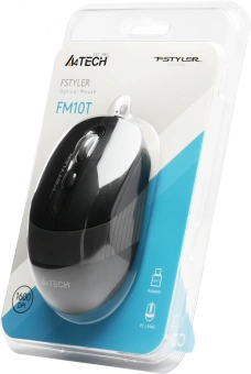 Мышь A4Tech Fstyler FM10T серый/черный оптическая 1600dpi USB для ноутбука 3but (FM10T GREY) - купить недорого с доставкой в интернет-магазине