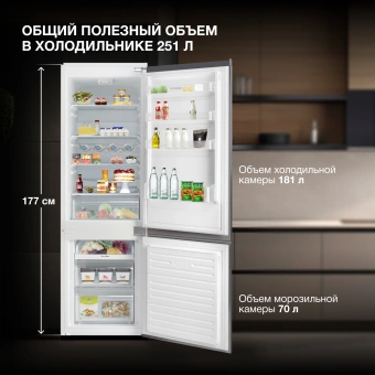 Холодильник Hyundai HBR 1771 2-хкамерн. белый - купить недорого с доставкой в интернет-магазине
