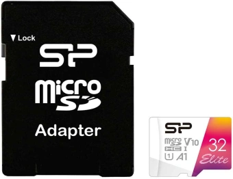 Флеш карта microSDHC 32GB Silicon Power SP032GBSTHBV1V20SP Elite + adapter - купить недорого с доставкой в интернет-магазине