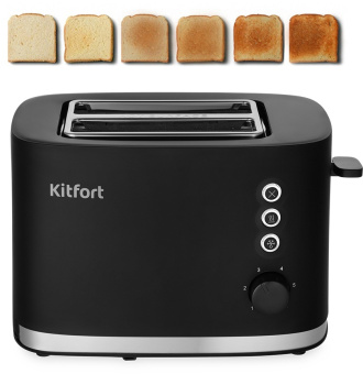 Тостер Kitfort КТ-6217 870Вт черный - купить недорого с доставкой в интернет-магазине