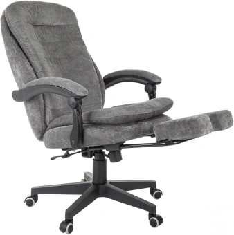 Кресло руководителя Бюрократ T-9950MSG-F Fabric серый Light-19 крестов. пластик подст.для ног - купить недорого с доставкой в интернет-магазине