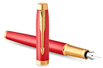 Ручка перьев. Parker IM Premium F318 (CW2143650) Red GT F сталь нержавеющая подар.кор. кругл. 1 ручка/Подарочный футляр - купить недорого с доставкой в интернет-магазине
