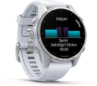 Смарт-часы Garmin Fenix 8 43мм 1.3" AMOLED корп.серебристый рем.белый разм.брасл.:108-182мм (010-02903-00) - купить недорого с доставкой в интернет-магазине