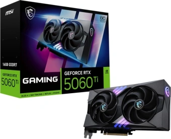 Видеокарта MSI PCI-E 5.0 RTX 5060 Ti 16G GAMING OC NVIDIA GeForce RTX 5060TI 16Gb 128bit GDDR7 2647/28000 HDMIx1 DPx3 HDCP Ret - купить недорого с доставкой в интернет-магазине