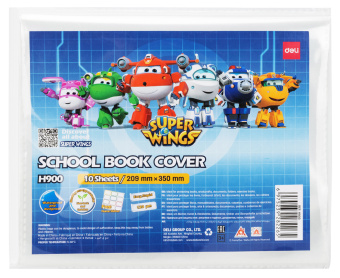 Пленка Deli CH900 Super Wings для книги с липк.сл. (набор 10шт) ПП гладкая прозр. 210x350мм - купить недорого с доставкой в интернет-магазине