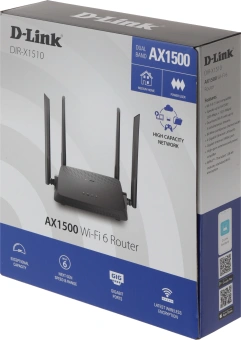 Роутер беспроводной D-Link DIR-X1510/RU/R1A AX1500 10/100/1000BASE-TX черный - купить недорого с доставкой в интернет-магазине