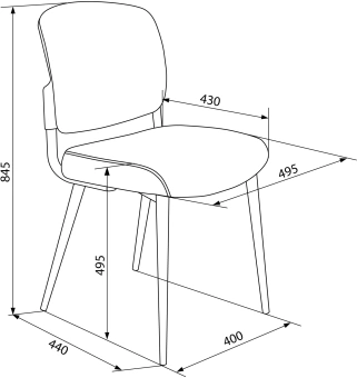 Стул для дома Бюрократ CH-K8_2 комплект 2шт серый Alfa 44 металл черный на ножках (CH-K8_1/GREY_2) - купить недорого с доставкой в интернет-магазине