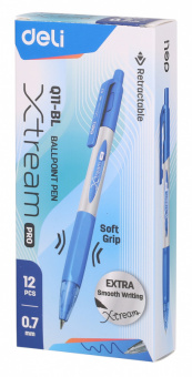 Ручка шариков. автоматическая Deli X-tream EQ11-BL синий мет./синий d=0.7мм син. черн. резин. манжета - цена, купить или заказать с доставкой в интернет-магазине Ручка шариков. автоматическая Deli X-tream EQ11-BL синий мет./синий d=0.7мм син. черн. резин. манжета - купить недорого с доставкой в интернет-магазине
