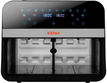 Аэрогриль Kitfort КТ-2272 2400Вт черный/серебристый - купить недорого с доставкой в интернет-магазине
