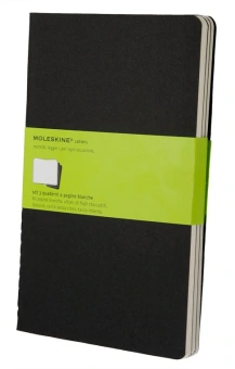 Блокнот Moleskine CAHIER JOURNAL QP318 Large 130х210мм обложка картон 80стр. нелинованный черный (3шт) - купить недорого с доставкой в интернет-магазине