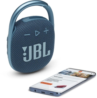 Колонка порт. JBL Clip 4 синий 5W 1.0 BT 15м 500mAh (JBLCLIP4BLU) - купить недорого с доставкой в интернет-магазине