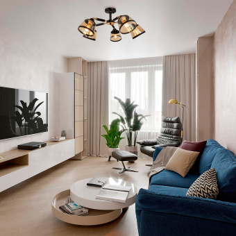 Люстра Hiper Lokko H199-5 потолоч. золотистый/черный - купить недорого с доставкой в интернет-магазине