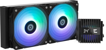 Система водяного охлаждения Zalman Alpha2 A24 ARGB Soc-AM5/AM4/1200/1700/1851 черный 4-pin 29.7dB Al+Cu LCD 320W 2000gr Ret (ALPHA2 A24 BLACK) - купить недорого с доставкой в интернет-магазине