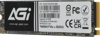 Накопитель SSD AGi PCIe 3.0 x4 512GB AGI512GIMAI298-CB AI298 M.2 2280 - купить недорого с доставкой в интернет-магазине