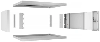 Шкаф коммутационный Cabeus (WSC-05D-4U55/45) настенный 4U 550x450мм пер.дв.стекл 30кг серый 390мм IP20 сталь - купить недорого с доставкой в интернет-магазине