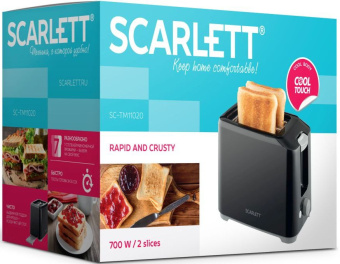 Тостер Scarlett SC-TM11020 700Вт черный - купить недорого с доставкой в интернет-магазине