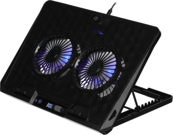 Подставка для ноутбука Digma D-NCP170-2x110 18" 400x288x45мм 52дБ 2xUSB 2x 110ммFAN 1100г Fan-control металл/пластик черный - купить недорого с доставкой в интернет-магазине