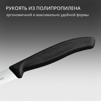 Нож кухонный Victorinox Swiss Classic (6.7733) стальной для чистки овощей и фруктов лезв.100мм серрейт. заточка черный - купить недорого с доставкой в интернет-магазине