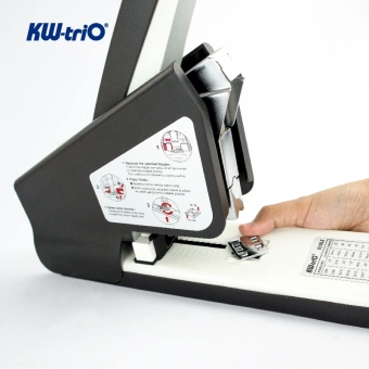 Степлер мощный Kw-Trio 050LX 23/6 23/8 23/10 23/13 23/15 23/17 23/20 23/23 (200листов) снижение усилия черный 100скоб металл коробка - купить недорого с доставкой в интернет-магазине