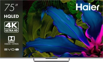 Телевизор QLED Haier 75" Smart TV S6 Frameless серый 4K Ultra HD 144Hz MEMC DVB-T DVB-T2 DVB-C DVB-S DVB-S2 USB WiFi Smart TV - купить недорого с доставкой в интернет-магазине