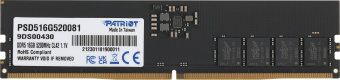 Память DDR5 16GB 5200MHz Patriot PSD516G520081 Signature RTL PC5-41600 CL42 DIMM 288-pin 1.1В single rank Ret - купить недорого с доставкой в интернет-магазине