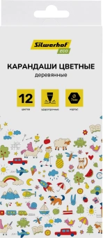 Карандаши цв. Silwerhof Eco 2.65мм шестигран. дерево ассорти 12цв. коробка/европод. - цена, купить или заказать с доставкой в интернет-магазине Карандаши цв. Silwerhof Eco 2.65мм шестигран. дерево ассорти 12цв. коробка/европод. - купить недорого с доставкой в интернет-магазине