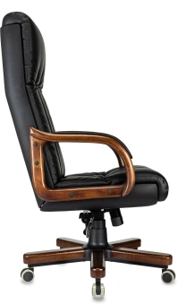 Кресло руководителя Бюрократ T-9932Walnut черный экокожа крестов. металл/дерево - купить недорого с доставкой в интернет-магазине