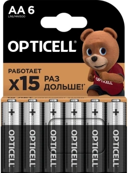 Батарея Opticell Basic LR6 AA (6шт) блистер - купить недорого с доставкой в интернет-магазине