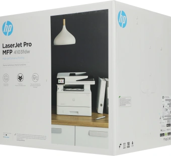 МФУ лазерный HP LaserJet Pro 4103fdw (2Z629A) A4 Duplex Net WiFi белый - купить недорого с доставкой в интернет-магазине