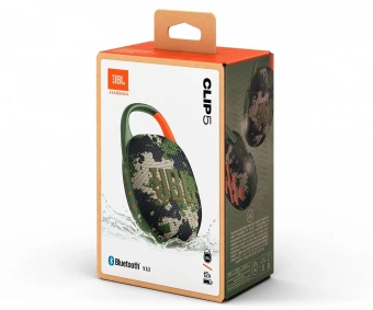 Колонка порт. JBL Clip 5 камуфляж 7W Mono BT 10м 1400mAh - купить недорого с доставкой в интернет-магазине