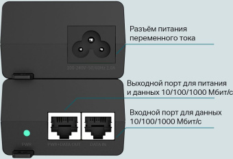 Инжектор PoE+ TP-Link POE160S 10/100/1000BASE-T 100-240В(АС) - купить недорого с доставкой в интернет-магазине