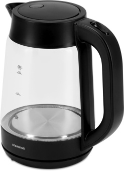 Чайник электрический Starwind SKG4030 1.7л. 2200Вт черный корпус: стекло/пластик - купить недорого с доставкой в интернет-магазине