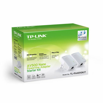 Сетевой адаптер HomePlug AV TP-Link TL-PA4010 KIT AV600 Fast Ethernet - купить недорого с доставкой в интернет-магазине