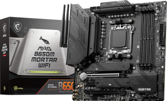 Материнская плата MSI MAG B650M MORTAR WIFI SocketAM5 AMD B650 4xDDR5 mATX AC`97 8ch(7.1) 2.5Gg RAID+VGA+HDMI+DP - купить недорого с доставкой в интернет-магазине