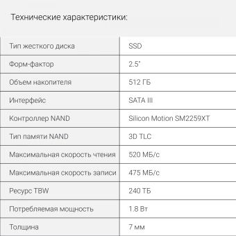 Накопитель SSD Digma SATA-III 512GB DGSR2512GS93T Run S9 2.5" - купить недорого с доставкой в интернет-магазине