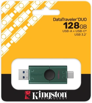 Флеш Диск Kingston 128GB DataTraveler Duo G2 DTDEG2/128GB USB3.0 зеленый/черный - купить недорого с доставкой в интернет-магазине