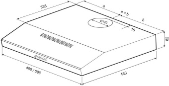Вытяжка козырьковая Krona Ermina 600 белый управление: кнопочное (1 мотор) - купить недорого с доставкой в интернет-магазине