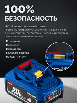 Батарея аккумуляторная Зубр Power PRO 20В 4Ач Li-Ion (BP-P-20-4) - купить недорого с доставкой в интернет-магазине