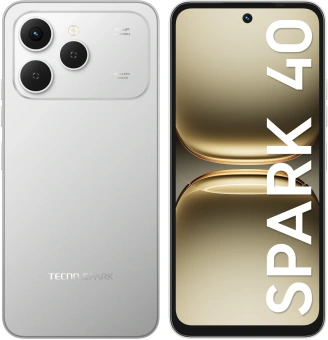 Смартфон Tecno Spark 40 256Gb 8Gb серый моноблок 3G 4G 2Sim 6.67" 720x1600 Android 15 50Mpix 802.11 a/b/g/n/ac/ax NFC GPS GSM900/1800 GSM1900 Protect FM microSD max1024Gb - купить недорого с доставкой в интернет-магазине