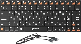 Клавиатура Оклик 840S черный USB беспроводная BT slim (754787) - купить недорого с доставкой в интернет-магазине