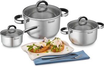 Кастрюля Rondell Brando RDS-1805 5.1л. d=24см (с крышкой) стальной - купить недорого с доставкой в интернет-магазине