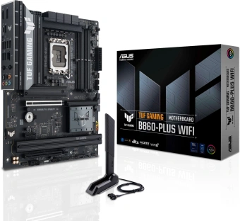 Материнская плата Asus TUF GAMING B860-PLUS WIFI Soc-1851 Intel B860 4xDDR5 ATX AC`97 8ch(7.1) 2.5Gg RAID+HDMI+DP - купить недорого с доставкой в интернет-магазине