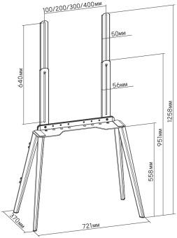 Подставка для телевизора Cactus CS-ST3644BKWN черный/орех 43"-65" макс.40кг напольный - купить недорого с доставкой в интернет-магазине