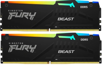 Память DDR5 2x16GB 5200MHz Kingston KF552C40BBAK2-32 Fury Beast RGB RTL Gaming PC5-41600 CL40 DIMM 288-pin 1.25В single rank с радиатором Ret - купить недорого с доставкой в интернет-магазине