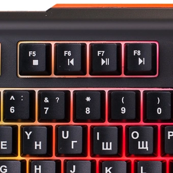Клавиатура Оклик 710G BLACK DEATH черный/оранжевый USB Multimedia for gamer LED (476393) кабель 1.5м - купить недорого с доставкой в интернет-магазине